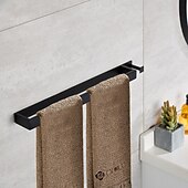cheap Towel Bars-Self Adhesive Towel Rack Multi-Function 40cm Towel Bar Bathroom Rack 304 Stainless Steel(Black/Chrome/Brushed Nickel)