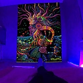 billige Blacklight -billedvev-blacklight billedvev uv reaktiv glød i mørket glød party neon psykedelisk trippy tåkete hengende billedvev veggkunst veggmaleri for stue soverom