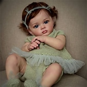 preiswerte Puppen-24-Zoll-Reborn-Baby-Puppe Reborn-Puppe Tutti Kleinkind Mädchen mit Genesis-Farbe hochwertige 3D-Haut mehrere Schichten Malerei sichtbare Ader