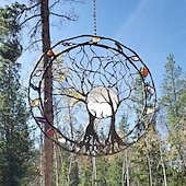 preiswerte Außenwandbehänge-Lebensbaumring aus Metall, schmiedeeiserner Ring des Lebens, Gartenhandwerk, Wanddekoration, Terrasse, Hof, Handwerkszubehör