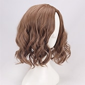 economico Parrucche dei personaggi dei film-Parrucca Corto Riccia Marrone per Uomini Parrucca Cosplay Parrucca di Halloween
