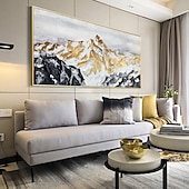 cheap Landscape Paintings-Handmade Hand Painted Oil Painting Wall Art  Large Size Contemporary Golden Mountains Home Decoration Decor Rolled Canvas No Frame Unstretched