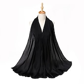 abordables Écharpes-musulman écharpe froissé châle femmes abaya solide hijab ramadan hijabs pour femme abayas robe turban instantané écharpe