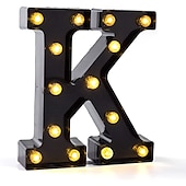 economico Luci decorative-luci a led per alfabeto e marquee arabe, lettere nere alimentate a batteria led per eventi, matrimoni, feste, compleanni, casa, bar, nuovo design, nero fresco