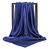 billige skjerf-1 stk 90*90cm ensfarger halsduk hijab skjerf for kvinner silke sateng pannebånd hår skjerf kvinnelige firkantede sjal hodeskjerf for damer