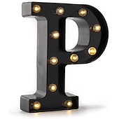 economico Luci decorative-luci a led per alfabeto e marquee arabe, lettere nere alimentate a batteria led per eventi, matrimoni, feste, compleanni, casa, bar, nuovo design, nero fresco