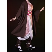 Χαμηλού Κόστους Κοστούμια Anime-Kamado Nezuko Anime Στολές Ηρώων Σύνολα Κιμονό Κοστούμια Cosplay Επίστρωση Εσώρουχα Επιγονατίδες Για Γυναικεία Ενήλικες