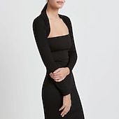baratos envoltórios de convidados de casamento-Estolas Femininas Bolero Voile / Transparente Básico Proteção Solar Manga Longa Elastano Estolas de Casamento Com Cor Pura Para Convidado do casamento Todas as Estações