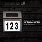 voordelige Wandverlichting buiten-solar huisnummer led adres bord adres plaque roestvrij staal deur nummer licht outdoor waterdichte led huisadres nummer indicator buiten tuin straat decoratie verlichting wandlamp