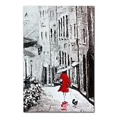 cheap Landscape Paintings-Mintura Handmade City Landscape Oil Painting On Canvas Wall Art Decoration Modern Abstract Picture For Home Decor Rolled Frameless Unstretched Painting