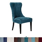 cheap Dining Chair Cover-Stretch Armless Wingback Chair Cover Armchair Cover Reusable Wingback Side Chair Velvet Slipcovers Accent Chair Covers for Dining Room Banquet Home Decor