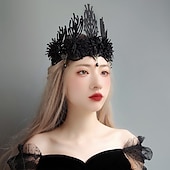 cheap Hair Styling Accessories-Halloween King Crown Gothic Bride Tiara Female Mitzvah Birthday Gift Princess Wedding Crown