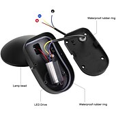 abordables luces de pared al aire libre-Sensor de movimiento de 12w, luz de pared para exteriores, control led, interruptor automático, reflector impermeable para exteriores, pasillo de jardín, terraza, puerta interior para exteriores,
