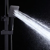 abordables Grifos de ducha-sistema de ducha juego de grifería montado en la pared, cabezal de ducha de lluvia de 9 pulgadas ducha de mano rociador de mano con soporte acabados electrochapados/pintados montaje interior válvula de cerámica ducha de baño