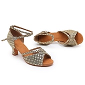 Per donna Scarpe per balli latini Scarpe da ballo Al coperto Professionale Chacha Paillettes cristallo glitterato ingioiellato Soletta più morbida Tacco alto Punta tonda Fibbia Per adulto Marrone economico Scarpe per balli latini-Per donna Scarpe per balli latini Scarpe da ballo Al coperto Professionale Chacha Paillettes cristallo glitterato ingioiellato Soletta più morbida Tacco alto Punta tonda Fibbia Per adulto Marrone