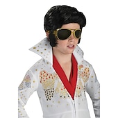 preiswerte Filmcharakter Perücken-Cosplay Perücken Schwarz Lockig Synthetische Haare Kurz Perücken Jungen Perücken Für die Party
