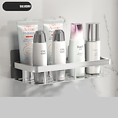 abordables Estantes para baño-Carrito de ducha, cesta triangular para baño, ventosa, tipo de pared, espacio, cuarto de ducha de aluminio, triángulo, estante de esquina para inodoro no perforado