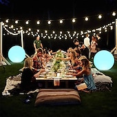 cheap Underwater Lights-LED Glowing Beach Ball Light 60CM RGB Remote Control 16 Colors Waterproof Inflatable Floating Pool Light Yard Lawn Party Lamp