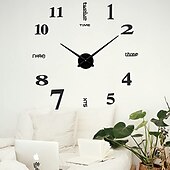 cheap Wall Clocks-Frameless Large DIY Wall Clock, Modern 3D Wall Clock with Mirror Numbers Stickers for Home Office Decorations Gift 120X120cm