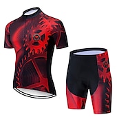 preiswerte Herrenbekleidungs-Sets-21Grams Herren Radtrikot mit Radhose fahrradbekleidung set Kurzarm MTB Mountain Rennrad Grün Schwarz Grau Ausrüstung Fahhrad Sportkleidung 3D-Pad Atmungsaktiv Rasche Trocknung