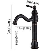 cheap Classical-Bathroom Sink Mixer Faucet Deck Mounted, 360 Swivel Washroom Basin Taps Single Handle Rose One Hole Electroplated Faucet with Hot and Cold Water Gold/Black/Brushed Gold/Brass/Rustic Nickel