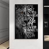 cheap Animal Prints-1 Panel Quotes Prints Posters/Picture Animal Lion Letters Inspirational Quotes Modern Wall Art Wall Hanging Gift Home Decoration Rolled Canvas No Frame Unframed Unstretched Multiple Size