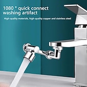 cheap Faucet Sprayer-Alloy Faucet Extender Head Replacement Mechanical Arm 1080° 2 Mode Sprayer Nozzle Attachment, Water Aerator Bubbler for Bathroom Kitchen, Universal Tap Extend Spray Filter Spout Adapter Accessories