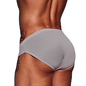 cheap Men&#039;s Briefs Underwear-Men&#039;s 1pack Basic Panties Briefs Print Cotton Antibacterial Leak Proof Pure Color Mid Waist Black White