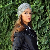 tanie Kapelusze-muslim inner hijab caps bohemia turban cross wrap head indian hat knitting hijab bonnet turbante cap for women wear