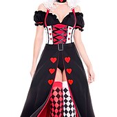 cheap Women&#039;s Costumes-Fairytale The Red Queen Evil Queen Cosplay Costume Vacation Dress Sweet Movie Cosplay for Women&#039;s Adults&#039; Masquerade