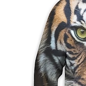 billiga Pojkens 3D-djur-Pojkar 3D Djur Tiger Huvtröja Långärmad 3D-tryck Vår Höst Aktiv Sport Mode Barn 3-13 år Utomhus Dagligen Inomhus Normal