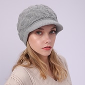 preiswerte Hüte-warme Strickmütze Winterfrauen solide Mütze Outdoor winddichter Gehörschutz Skifahren Wandern Mädchen Mützen