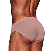 cheap Men&#039;s Briefs Underwear-Men&#039;s 1pack Basic Panties Briefs Print Cotton Antibacterial Leak Proof Pure Color Mid Waist Black White