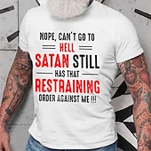 abordables T-shirt graphique pour hommes-Homme Graphique Lettre Non je ne peux pas aller en enfer T-shirt Style décontracté 100% Coton Manche Courte Graphique Chemise Noir Blanche Rouge T-shirt confortable Rue Occasionnel Vêtements de