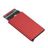 お買い得  フック-アルミカードホルダーIDrfidクレジットカードホルダー自動ポップアップ銀行カードボックススマートクイックリリース女性財布ミニカーパッケージ