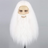 ieftine Peruci pentru personaje de film-perucă și barbă vrăjitor lemarnia păr lung și ondulat pentru petrecere cosplay perucă maro închis peruci de halloween