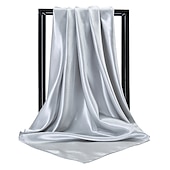 billige skjerf-1 stk 90*90cm ensfarger halsduk hijab skjerf for kvinner silke sateng pannebånd hår skjerf kvinnelige firkantede sjal hodeskjerf for damer