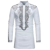 preiswerte afrozentrische Mode-Herren Hemd Moderne afrikanische Outfits Afrikanischer Druck Dashiki Maskerade Erwachsene Hemd Party