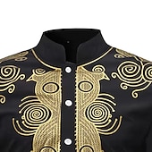 preiswerte afrozentrische Mode-Herren Hemd Moderne afrikanische Outfits Afrikanischer Druck Dashiki Maskerade Erwachsene Hemd Party