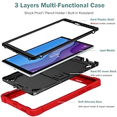 abordables lenovo casos-Tableta Carcasa Funda Para Lenovo Pestaña M10 HD M10 FHD Plus con Soporte Armor Defender Protección resistente Protector de cuerpo completo Color sólido ordenador personal Silicona