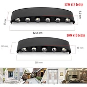 economico applique da esterno-lightinthebox applique da parete a led lampada da parete a led per esterni impermeabile 10w 12w illuminazione su e giù lampada da parete curva a doppia testa per interni lampada da camera moderna