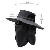 رخيصةأون أغطية الرأس في الهواء الطلق-قبعة الشمس قبعة دلو قبعة الصيد قبعة حماية من الأشعة فوق البنفسجية واقي شمسي حماية UV الصيف الربيع حافة واسعة مع غطاء الوجه وغطاء العنق رجالي نسائي صيد السمك نشاط
