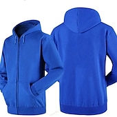 abordables sweats à capuche basiques pour hommes-Homme Veste Capuche Full Zip Sweat à capuche Couleur unie Sport Athloisir Top manche longue Respirable Doux Confortable Usage quotidien Extérieur Casual Athleisure du quotidien Tenues de Sport