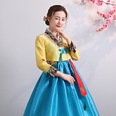 cheap Hanbok-Women&#039;s Dress Hanbok Korean Traditional Masquerade Adults&#039; Top Skirt Party