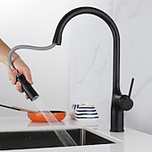 cheap Kitchen Faucets-Kitchen faucet - Single Handle One Hole Electroplated / Painted Finishes Pull-out / Pull-down / Standard Spout / Tall / High Arc Centerset Modern Contemporary Kitchen Taps