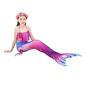 olcso Lányok jelmezei-Sellő Ariel Mermaid Tails Fürdőruha Bikini Hableány Szabadság for Lány Gyermek Álarcos mulatság