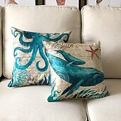 cheap Animal Style-1pc Throw Pillow Cover Ocean Tutle Animal Zipper Traditional Classic Outdoor Cushion for Sofa Couch Bed Chair