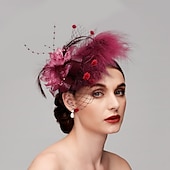 billige Coiffer-Fjær  nett fascinatorer  hodeplagg med blomster 1PC høst bryllup  spesiell anledning  dames dag hodepryd å imponere Fascinatorer Kappløpsdag kjole