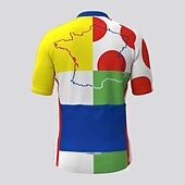 billiga Tröjor för män-Herr Cykeltröja Kortärmad Cykel Tröja Överdelar med 3 bakfickor Bergscykling Vägcykling Andningsfunktion Snabb tork Fuktabsorberande Reflexremsa Svart Vit Gul Prickig Polyester sporter Kläder
