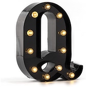 economico Luci decorative-luci a led per alfabeto e marquee arabe, lettere nere alimentate a batteria led per eventi, matrimoni, feste, compleanni, casa, bar, nuovo design, nero fresco